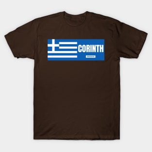 Corinth City with Greek Flag T-Shirt